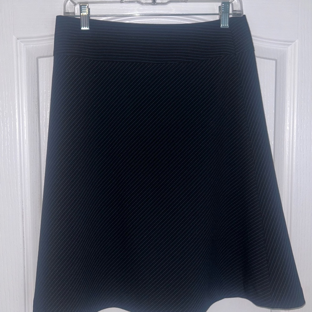 Express Black Pinstripe A-Line Skirt